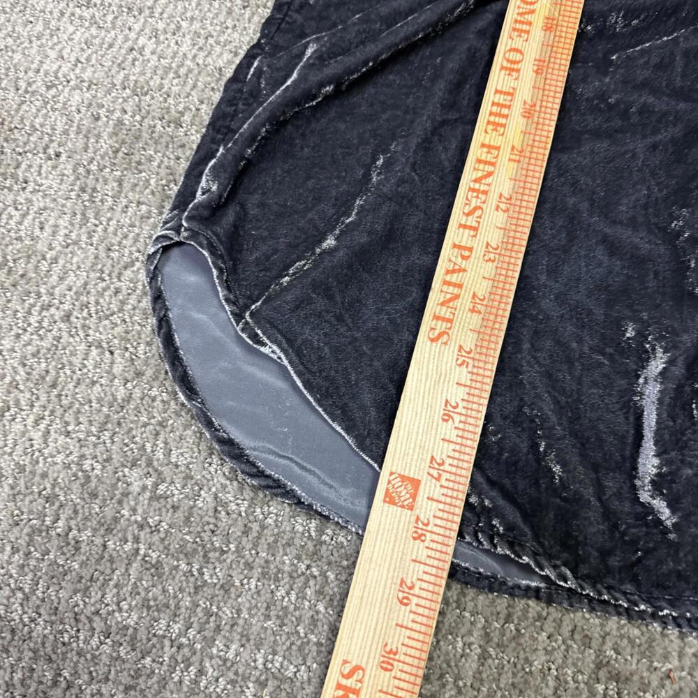 Pilcro Black Washed Velvet Button-Up Shirt - Picture 7 of 11